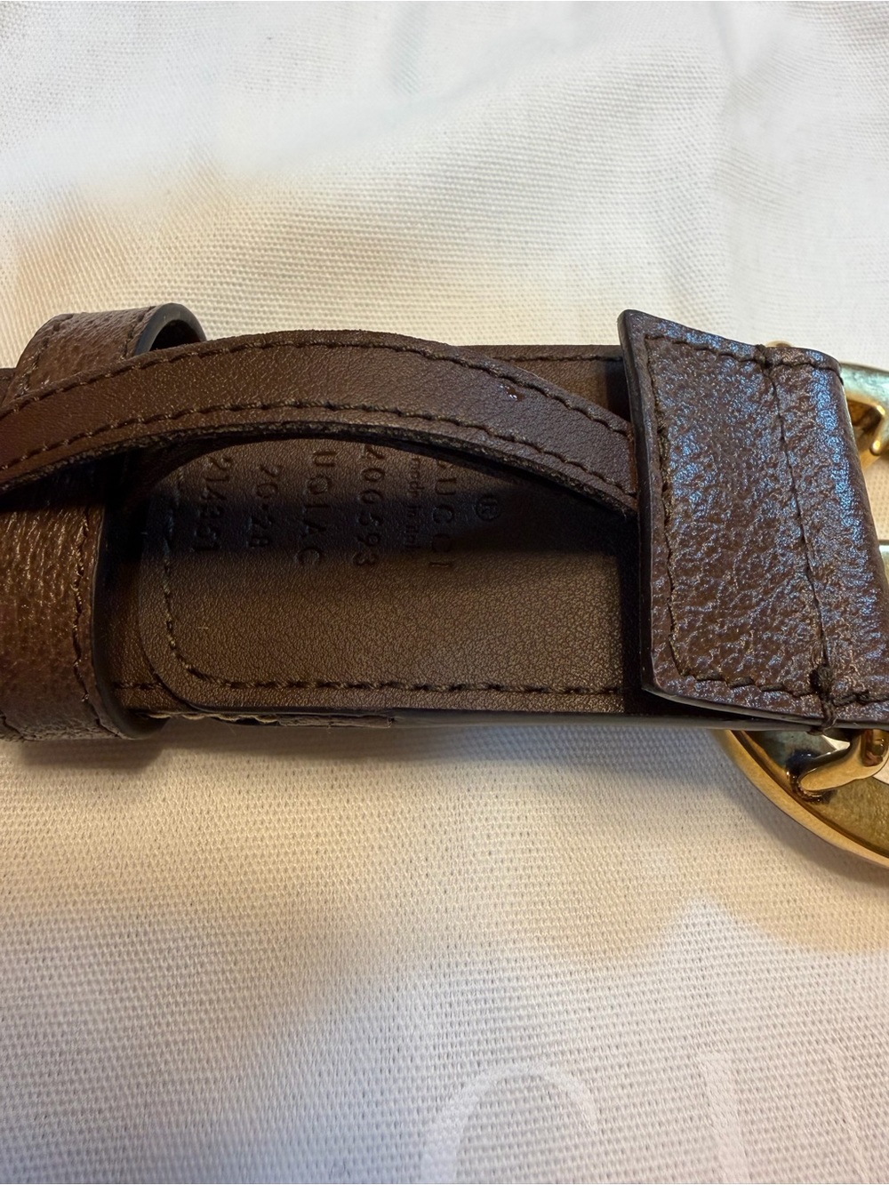 New Gucci GG Supreme Jumbo Logo Belt Brown Size 28 / 70 cm Fits Waist 24 - 28 - Picture 7 of 13